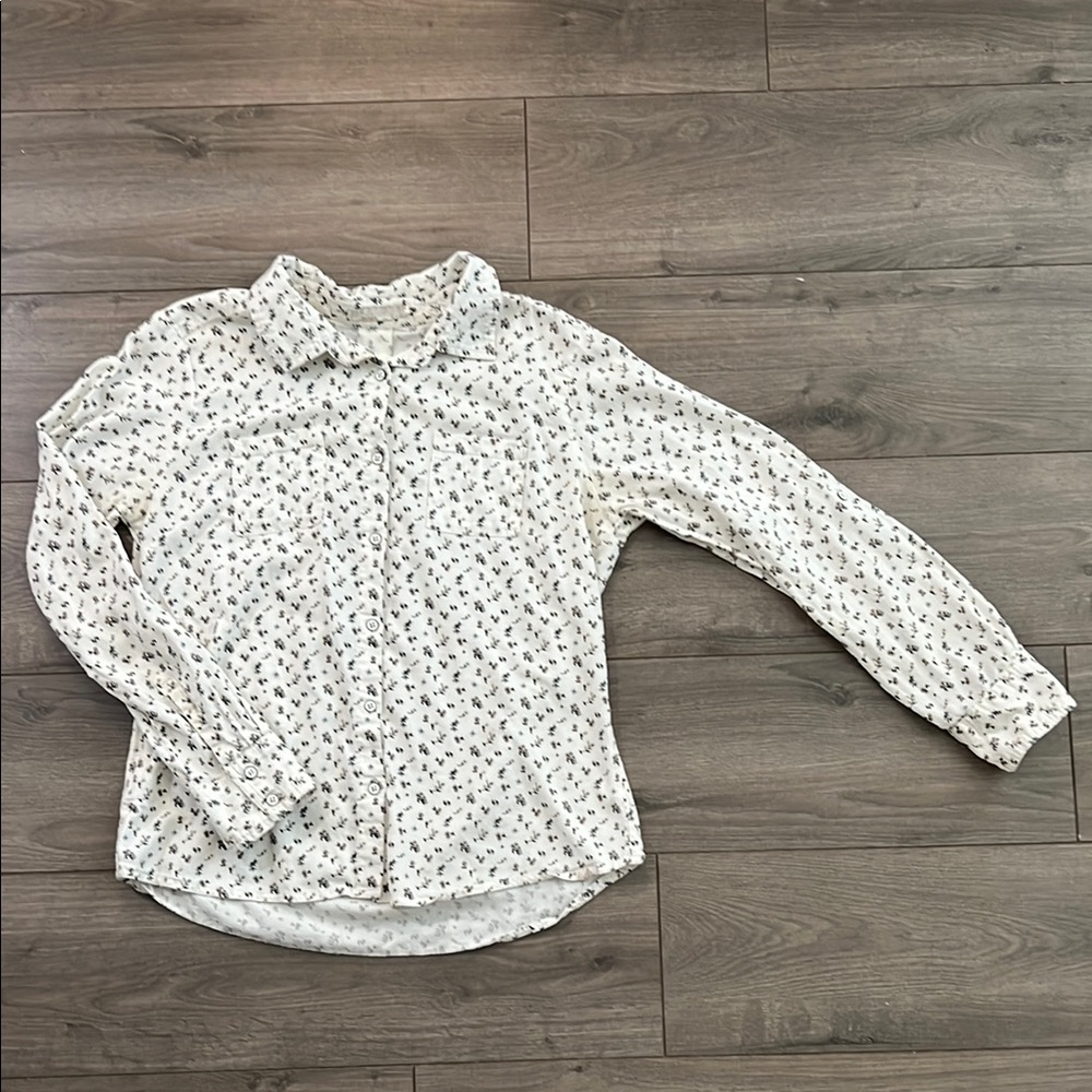 PrAna Floral Button-Up Blouse